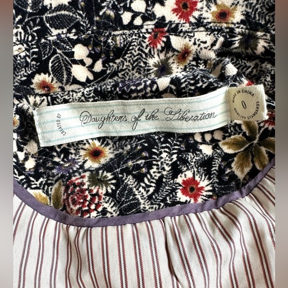 Anthropologie Daughters of Liberation Tulip Curtsy Floral Velvet Blazer 0 - Picture 5 of 6